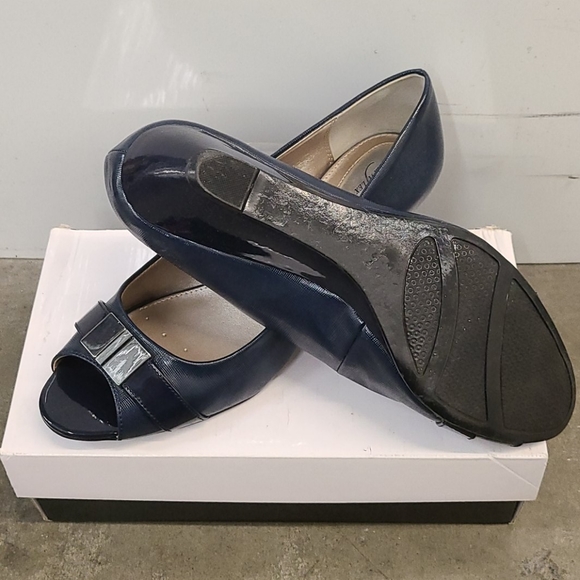 Alfani Navy Open Toe Wedge Size US 11 - Picture 3 of 3